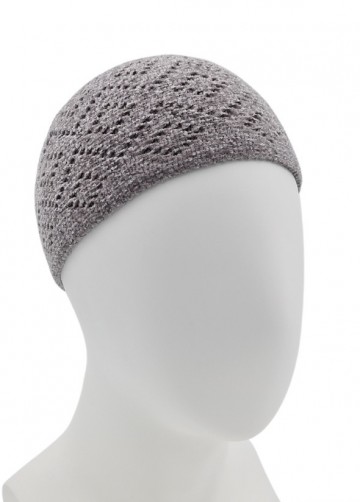 Lichtgrijze gebedsmuts velvet subtle