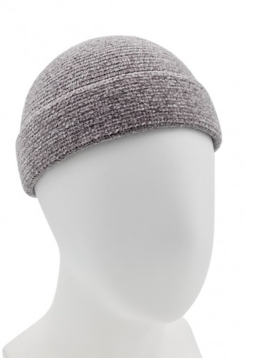 Lichtgrijze velvet beanie