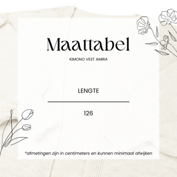 Maattabel kimono vest amira 0