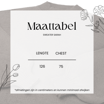 Maattabel sweater sarah