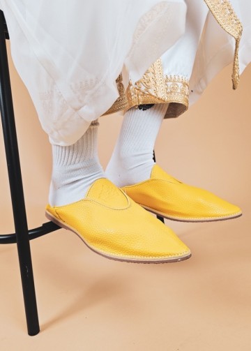 Marokkaanse babouche geel