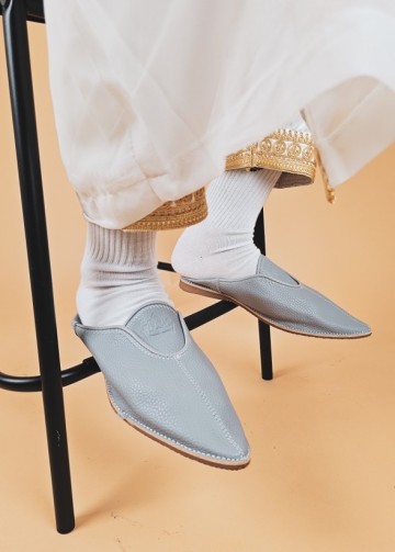 Marokkaanse babouche grijs