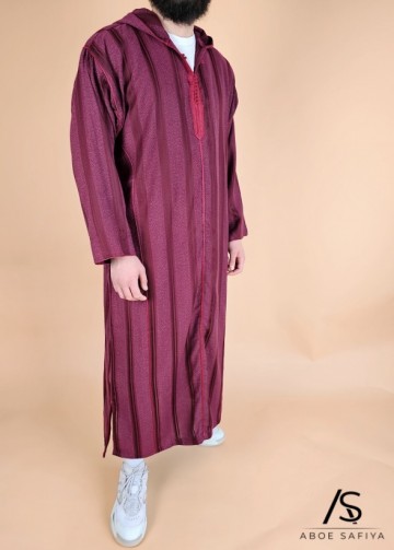 Marokkaanse djellaba marrakesh bordeaux unie van rafiq 3