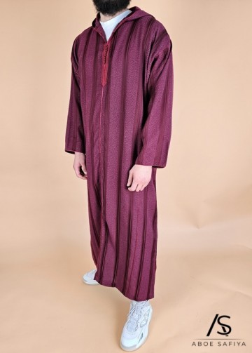 Marokkaanse djellaba marrakesh bordeaux unie van rafiq