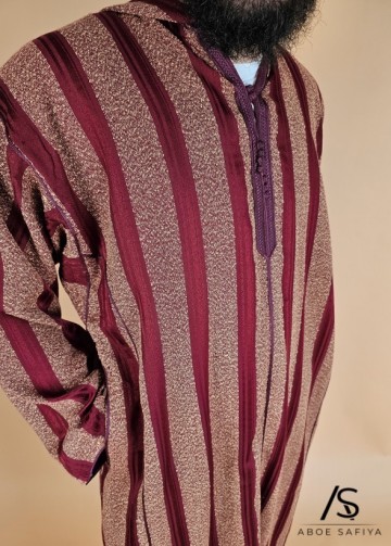 Marokkaanse djellaba marrakesh bordeauxmosterd van rafiq 4