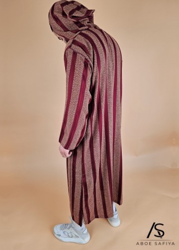 Marokkaanse djellaba marrakesh bordeauxmosterd van rafiq 5