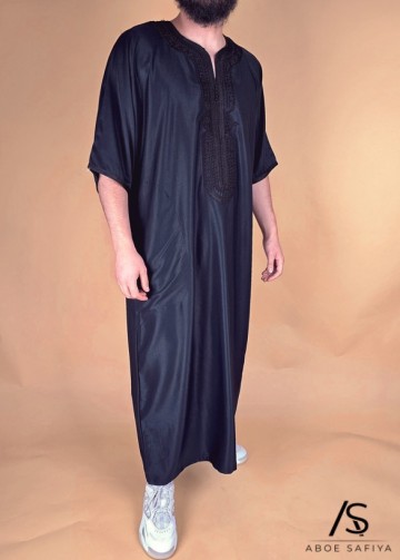 Marokkaanse kandora luxury zwart 3