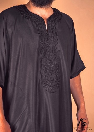 Marokkaanse kandora luxury zwart 4