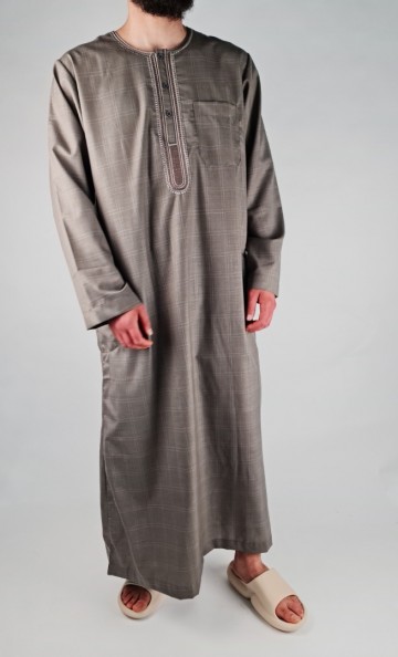 Marokkaanse qamis checker bruin van zein 2 3