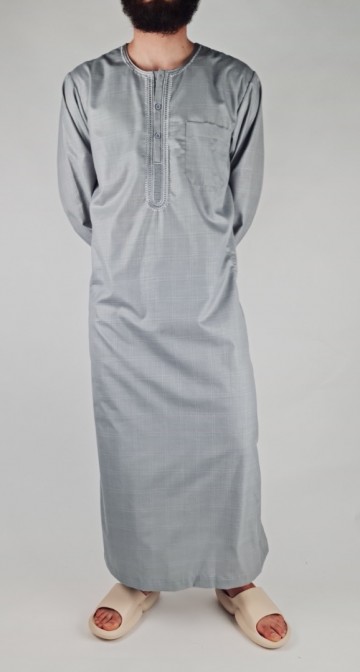Marokkaanse qamis checker grey van zein  3