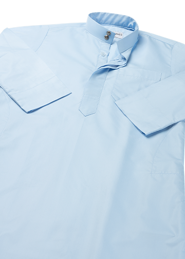 Qamis jongetjeslichtblauwdetail