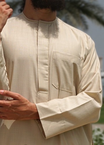 Linnen classic beige van custom qamis2