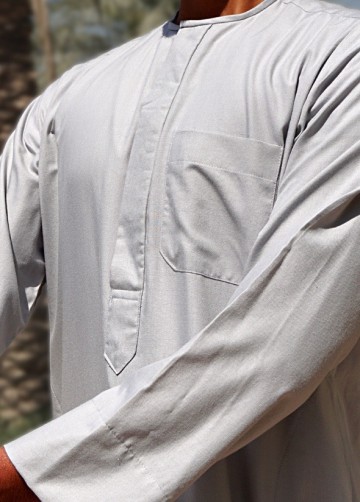 Katoen classic grijs van custom qamis