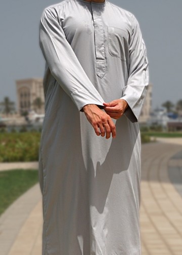 Katoen classic grijs van custom qamis