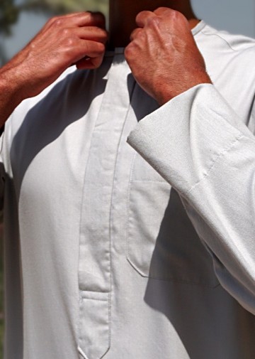 Katoen classic grijs van custom qamis