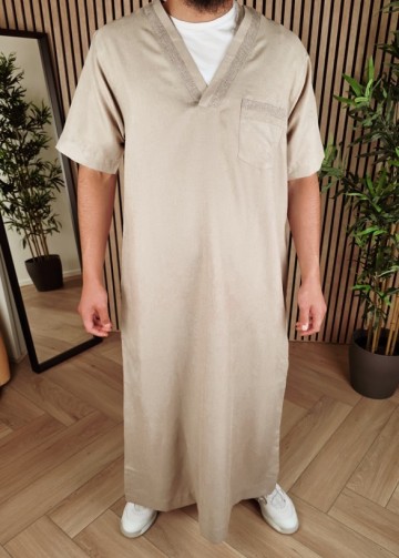 Kandora Saudi Comfort 19 Beige van Lshbon