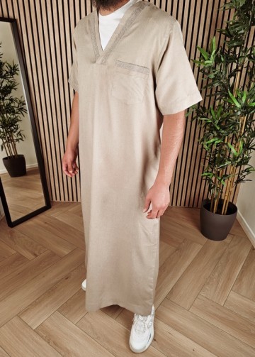 Kandora Saudi Comfort 19 Beige van Lshbon