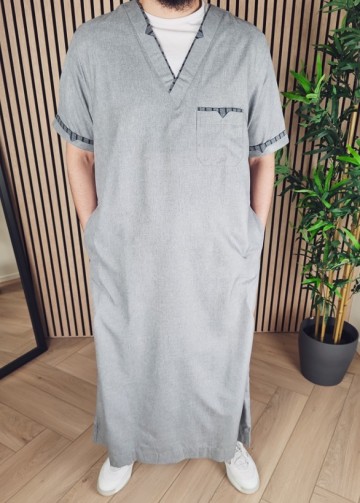 Kandora Saudi Comfort 27 Lichtgrijs van Lshbon