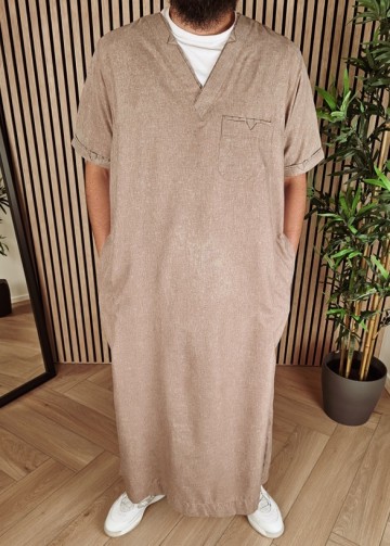 Kandora Saudi Comfort 27 Beige van Lshbon