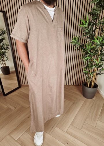 Kandora Saudi Comfort 27 Beige van Lshbon