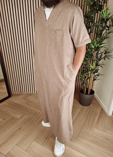 Kandora Saudi Comfort 27 Beige van Lshbon