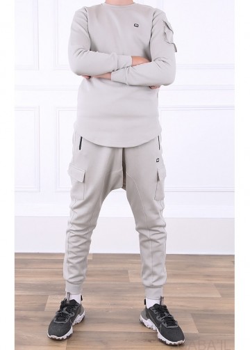 Lichtgrijs Trainingspak Sniper voor Kids van Qaba'il (3-8 jaar)