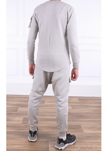 Lichtgrijs Trainingspak Sniper voor Kids van Qaba'il (3-8 jaar)