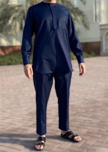 Nigerian Suit Nayja Navy van Custom Qamis
