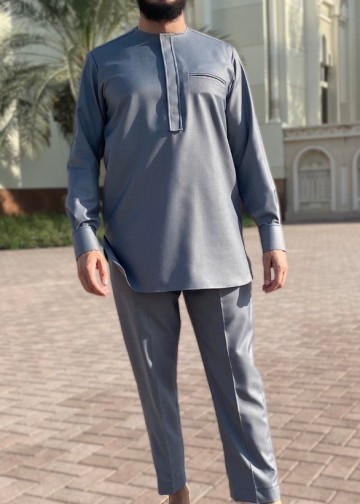 Nigerian Suit Nayja Grijs van Custom Qamis