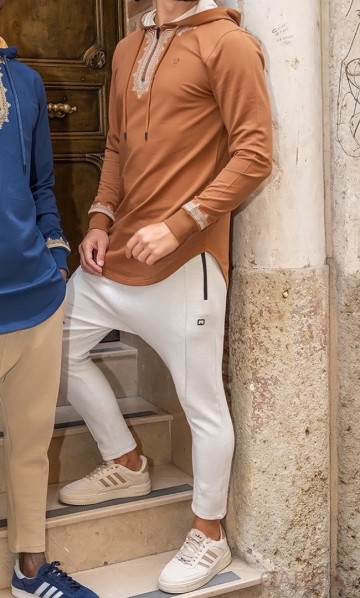 Lichtgrijze Harembroek City van Qaba'il