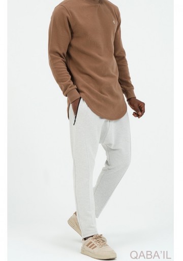 Lichtgrijze Harembroek City van Qaba'il