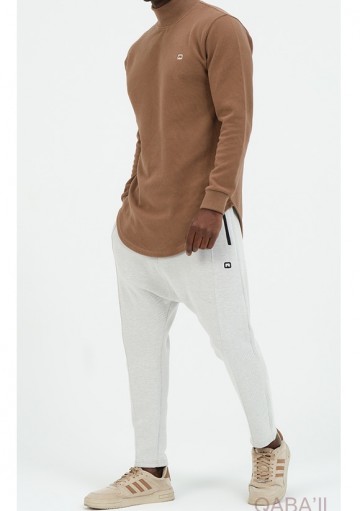 Lichtgrijze Harembroek City van Qaba'il