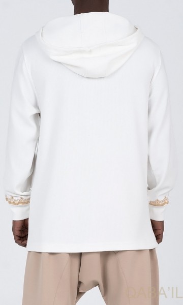 Sweater etniz oversized wit van qabail 5