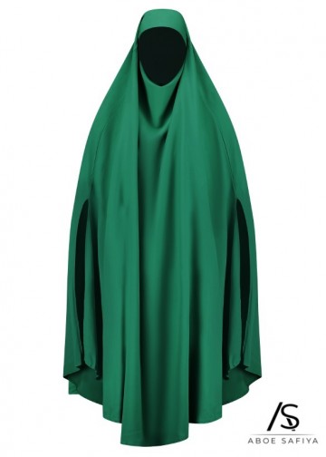 Tieback khimar medina silk donkergroen