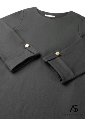 Winter abaya asiya zwart 2