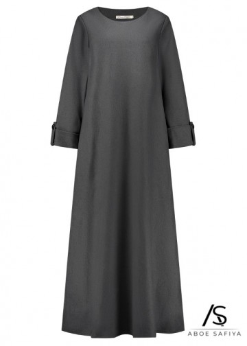 Winter abaya asiya zwart