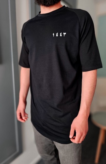 Zwart t shirt 1443 van qawy 3