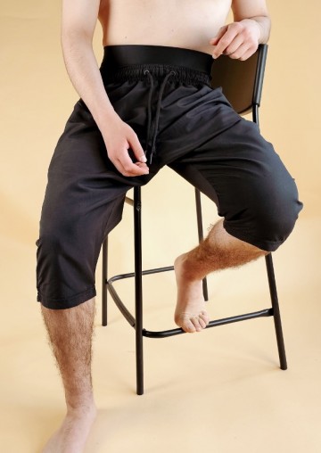 Zwarte islamitische zwembroek halal zwemkleding mannen